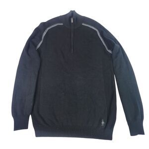 SMARTWOOL Sweater Mens Large 1/2‎ Zip Pullover Merino Wool Outdoor Hiking Warm